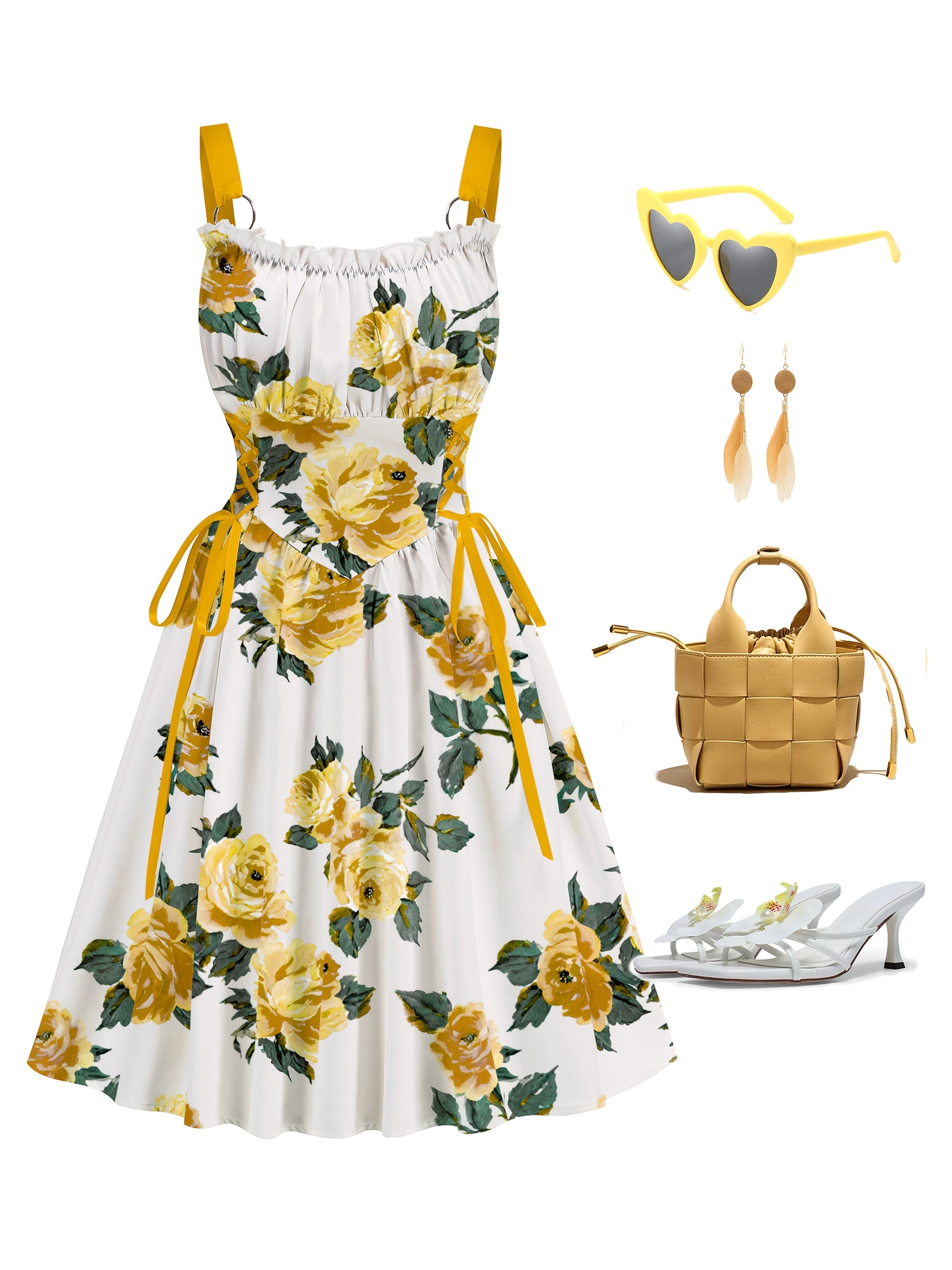 Off-Shoulder Floral Maxi Dress – Ribbon Waist Detail - Inarah Trade Ltd