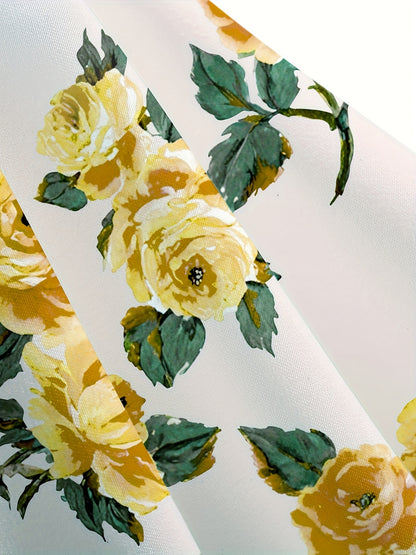 Off-Shoulder Floral Maxi Dress – Ribbon Waist Detail - Inarah Trade Ltd