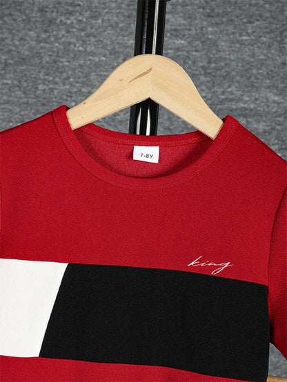 Boys' 2-Piece Summer Set – Colorblock T-Shirt & Shorts - Inarah Trade Ltd